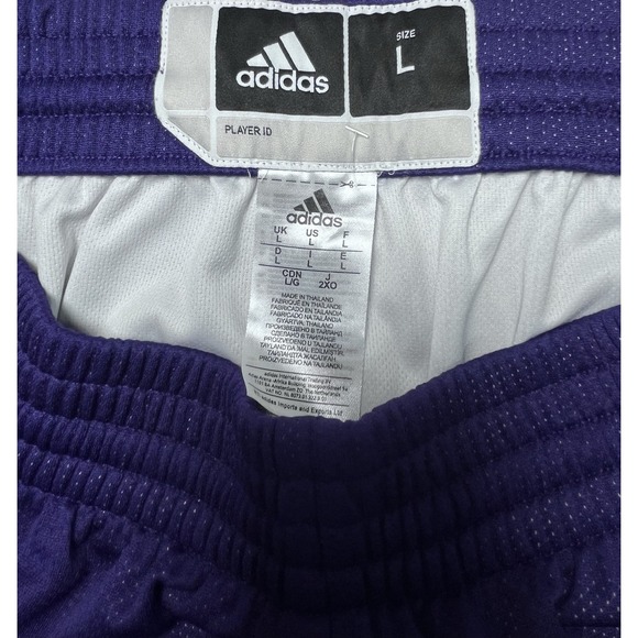 Adidas Player ID Men's‎ Large Basketball Shorts Purple White - Picture 8 of 10